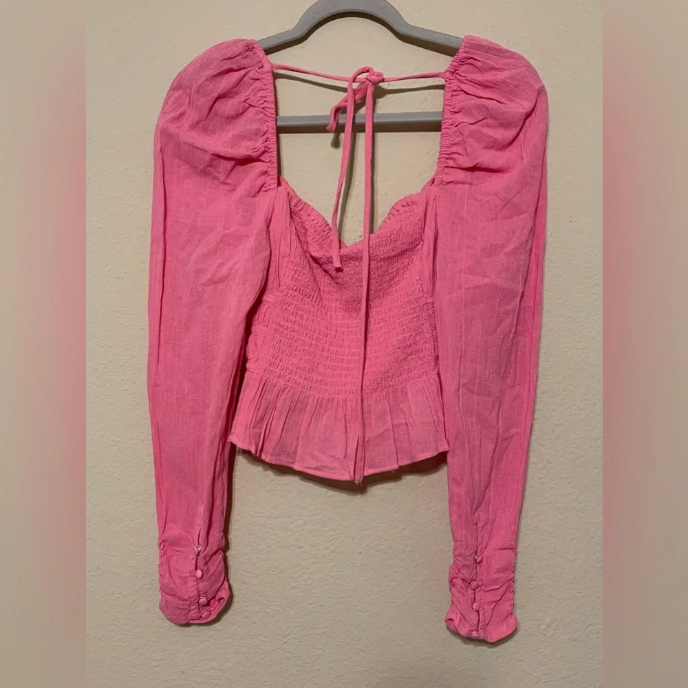 Free People Chloe Pink Crop Top NWT